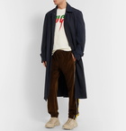 Gucci - Tapered Webbing-Trimmed Velvet Track Pants - Brown