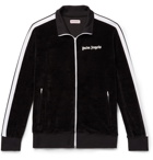 Palm Angels - Webbing-Trimmed Cotton-Blend Velvet Track Jacket - Men - Black