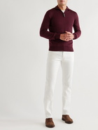 Brioni - Slim-Fit Wool Half-Zip Sweater - Burgundy