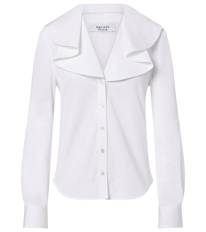 Photo: McQueen Draped cotton poplin shirt