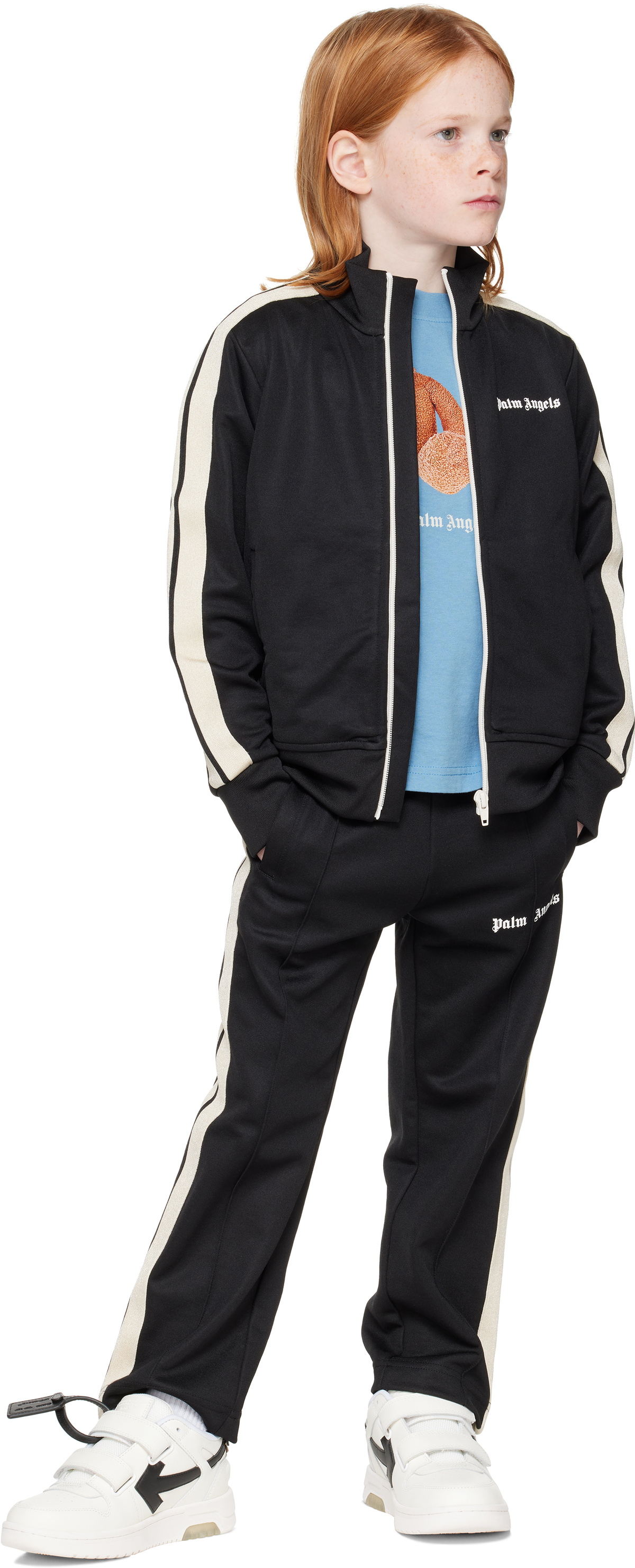 Palm Angels Kids Black Classic Logo Track Jacket Palm Angels