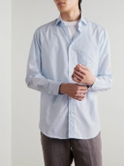 Sid Mashburn - Spread-Collar Checked Cotton-Poplin Shirt - Blue