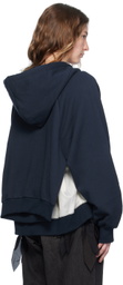 UNDERCOVER Navy Embroidered Logo Hoodie