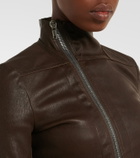 Rick Owens Gary leather and cotton-blend jacket