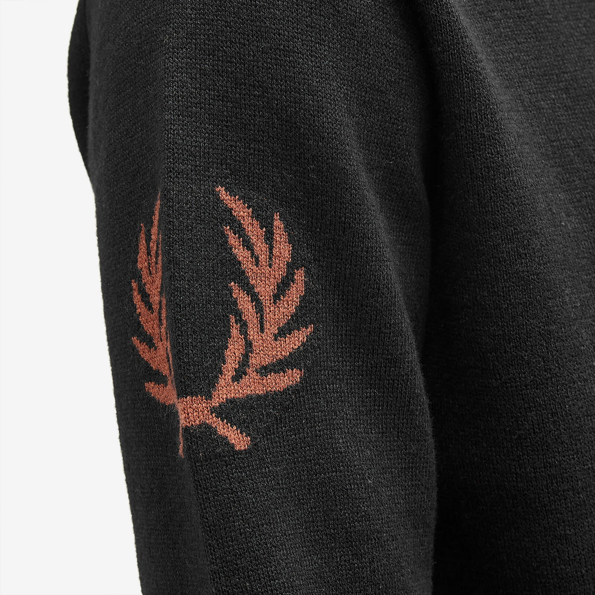 Fred Perry Men's Laurel Wreath Mock Neck Jumper in Black Fred Perry