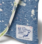 OrSlow - Logo-Appliquéd Paint-Splattered Denim Pouch - Blue