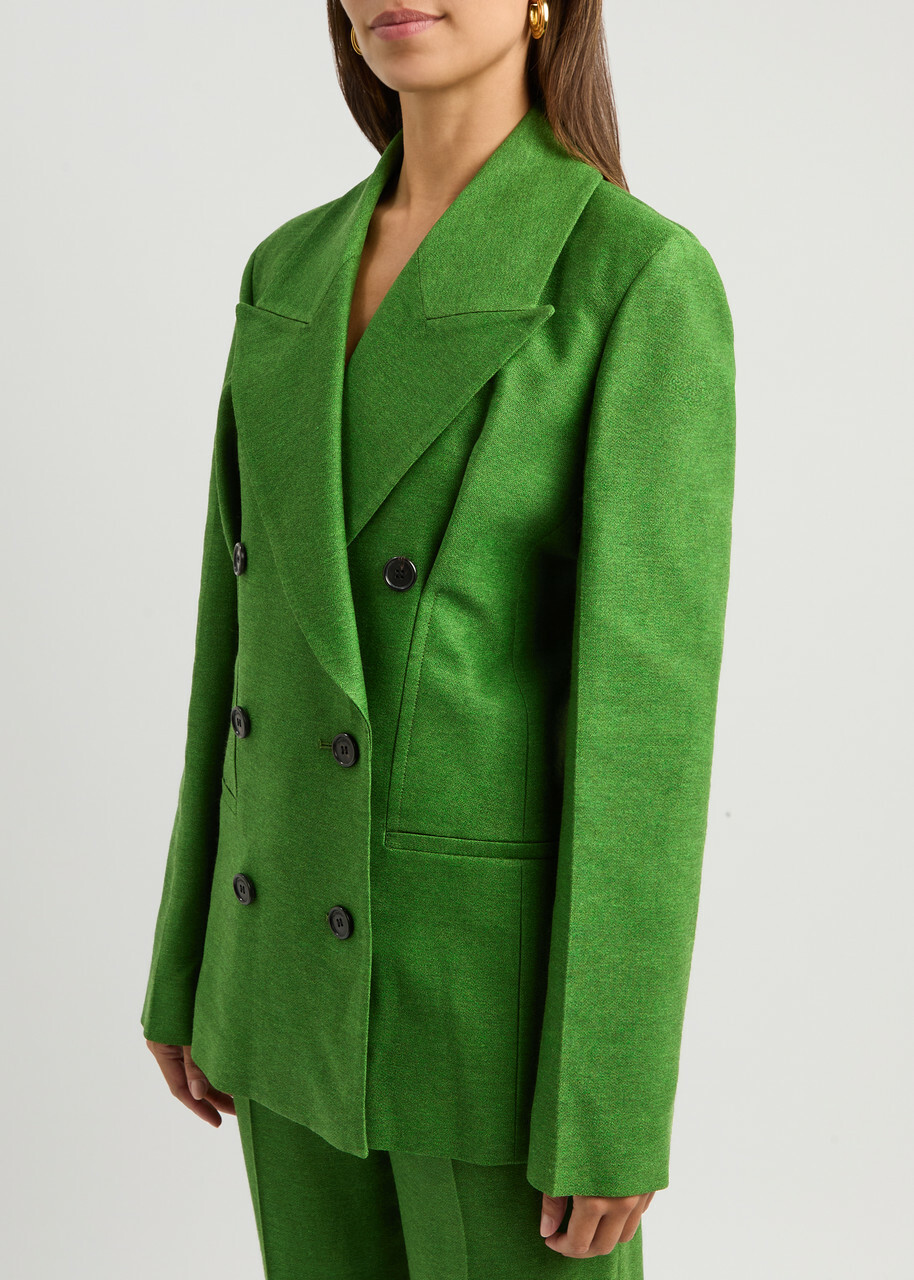 JW Anderson Hourglass Double-breasted Blazer Green JW Anderson