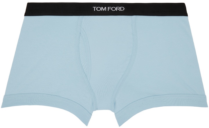 Photo: TOM FORD Blue Classic Fit Boxer Briefs