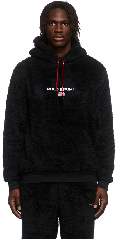 Photo: Polo Ralph Lauren Black Curly Hi-Pile Hoodie