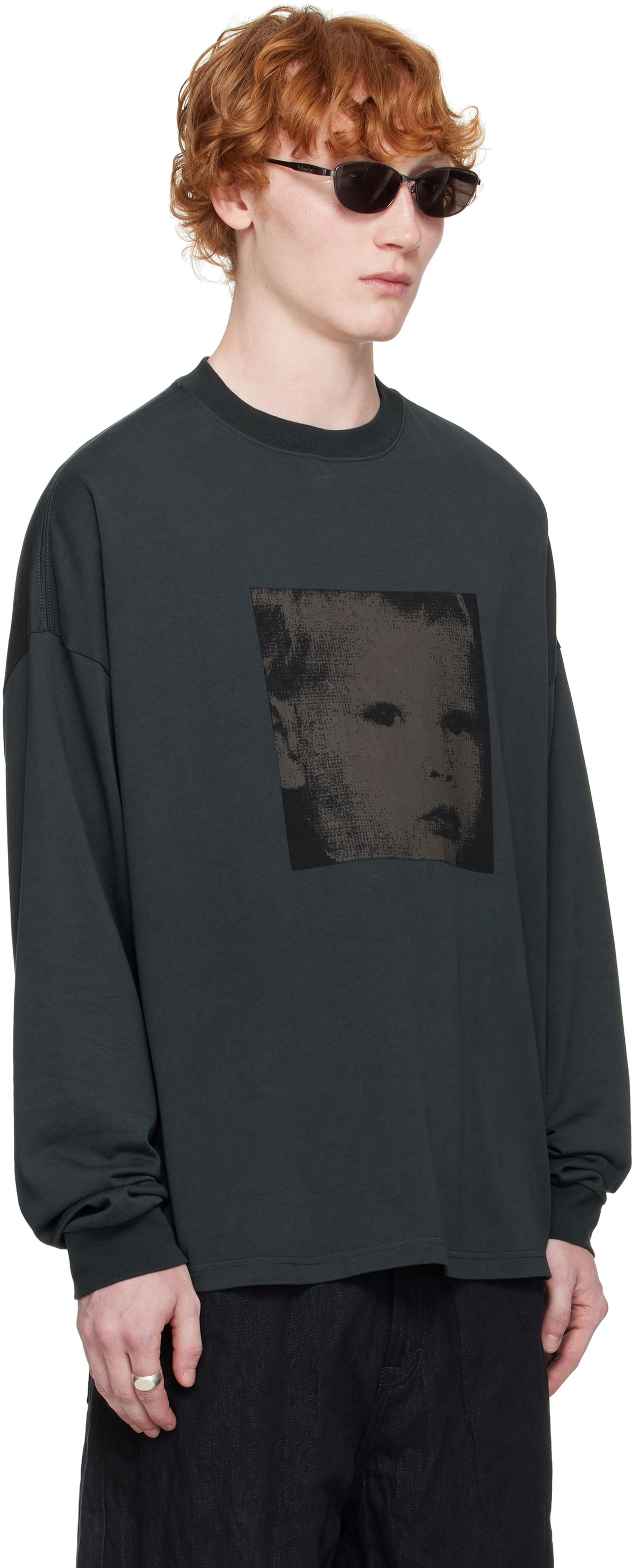 Still Kelly Black Boxy Long Sleeve T-shirt