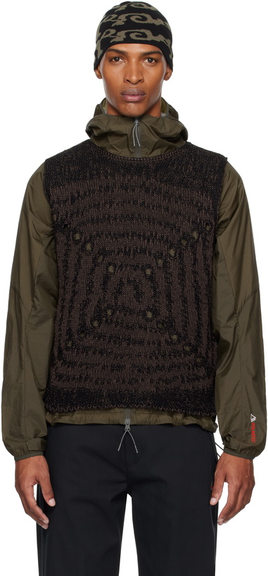 Photo: ROA Black & Brown Vortex Crewneck Vest