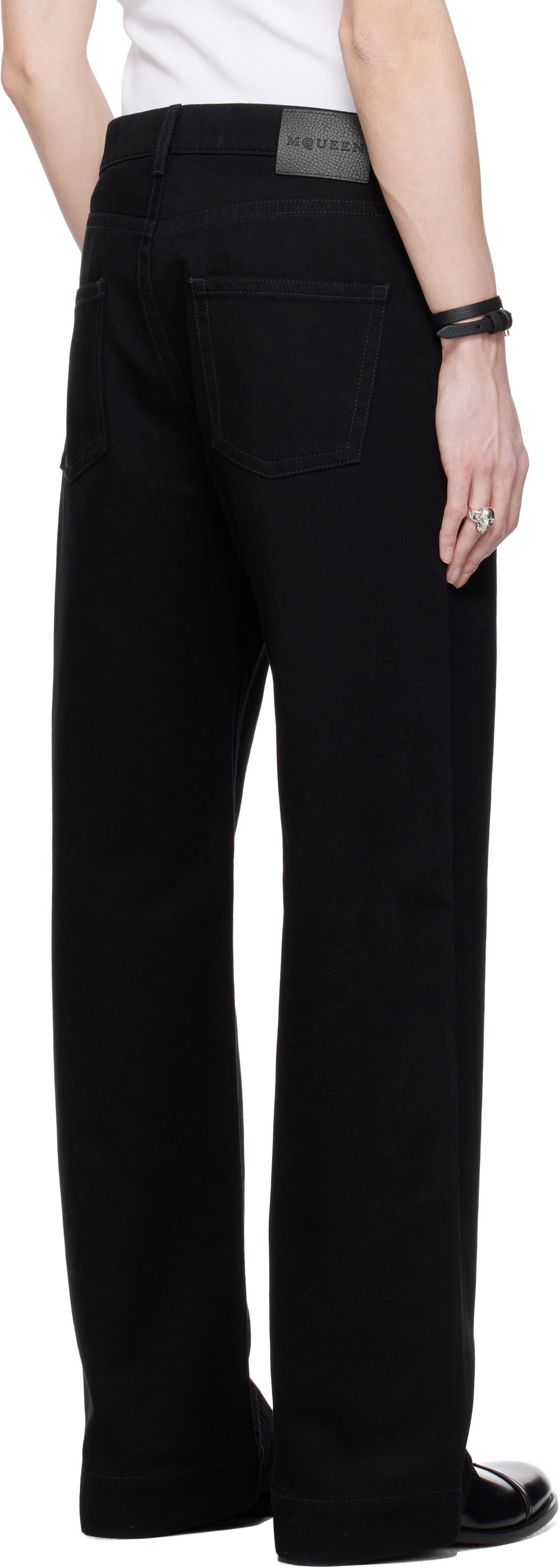 McQueen Black Wide-Leg Jeans