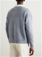John Elliott - Embroidered Cotton-Terry Sweater - Gray