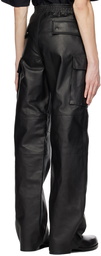 1017 ALYX 9SM Black Pleated Leather Cargo Pants