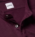 Aspesi - Cotton-Jersey Henley T-Shirt - Men - Burgundy