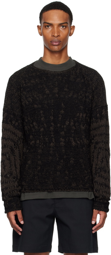 Photo: ROA Black & Brown Vortex Crewneck Sweater