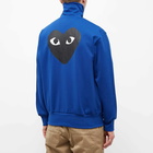 Comme des Garçons Play Men's Black Heart Back Print Track Top in Navy