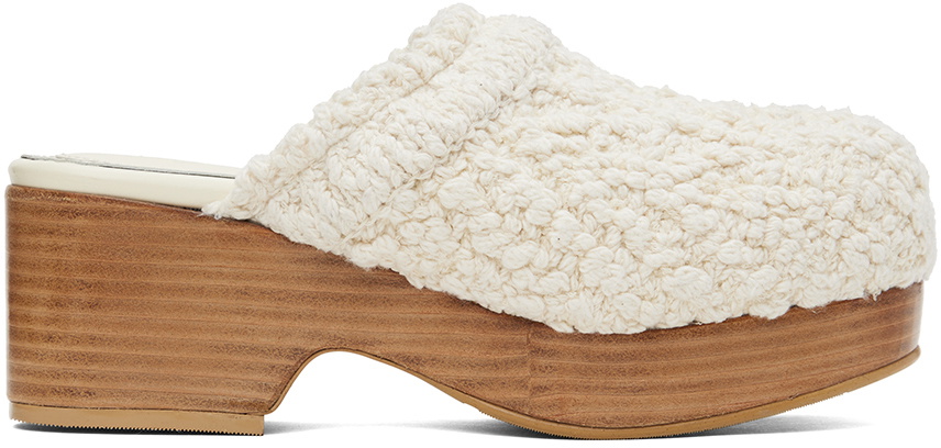 RECTO Off-White Poppy Rounded Toe Heels Recto
