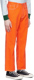 Noah Orange Contrast Stitch Jeans