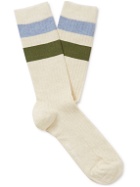 Oliver Spencer Loungewear - Varsity Striped Cotton-Blend Socks