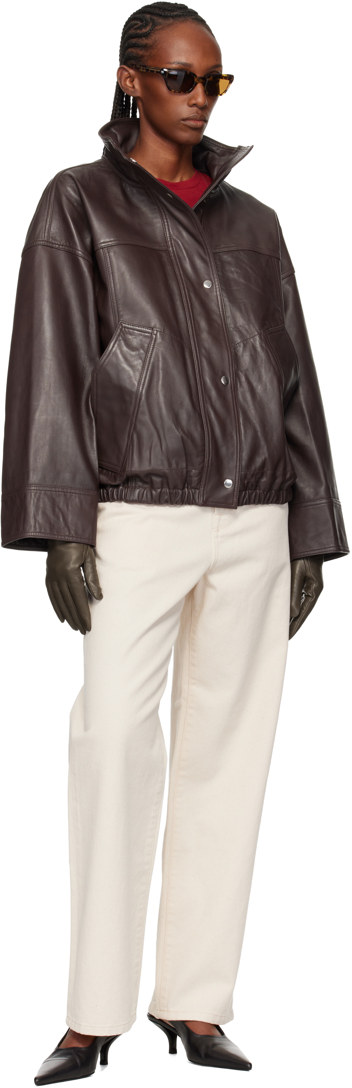 Róhe Brown Reinvented Leather Jacket