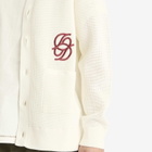 Drôle de Monsieur Men's Monogram College Cardigan in Cream