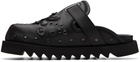 Toga Virilis SSENSE Exclusive Black Eyelet Metal Sabot Slip-on Loafers