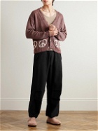 Story Mfg. - Paco Wide-Leg Embroidered Slub Organic Cotton Trousers - Black