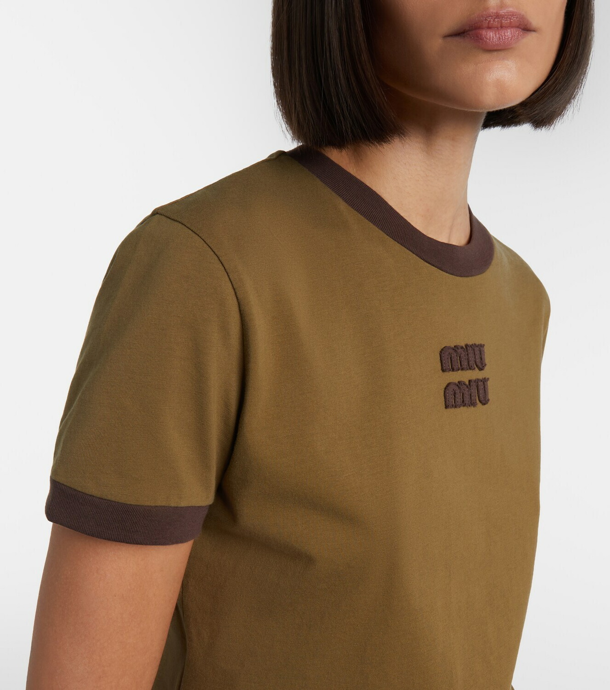 Miu Miu Logo cotton jersey T-shirt