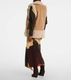 Johanna Ortiz Faux shearling-trimmed suede vest