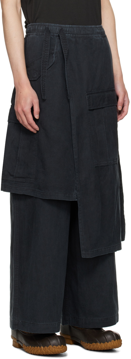 Maharishi Black Asym Hakama Cargo Pants Maharishi