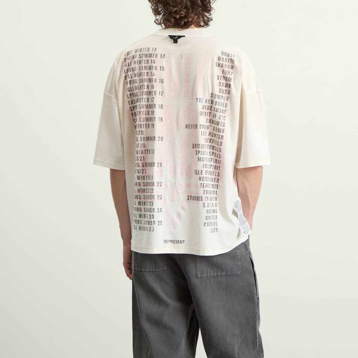 Represent Men's Living Legacy Tour T-Shirt in Washed Ecru