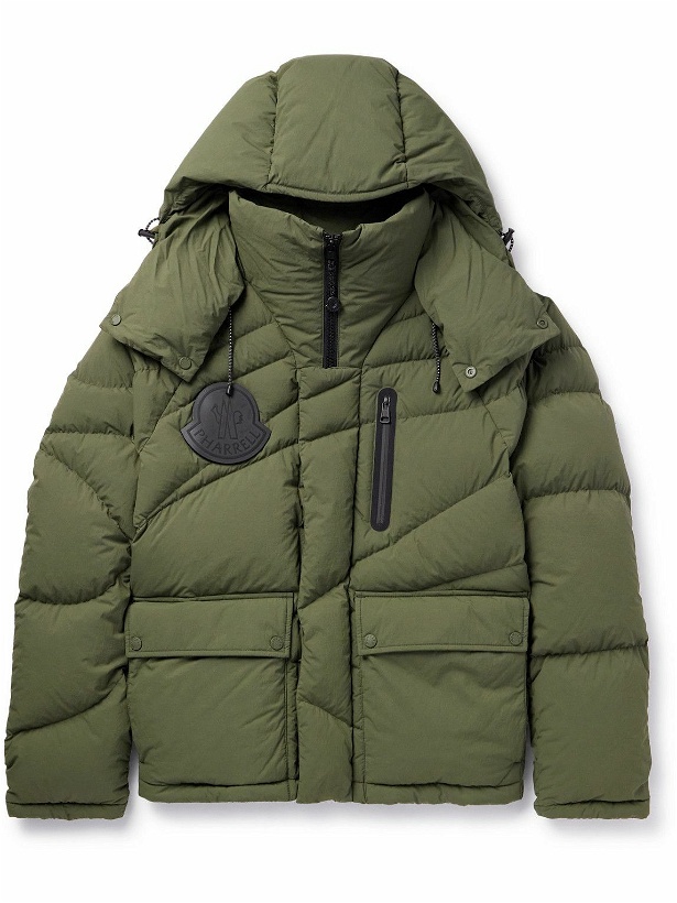 Photo: Moncler Genius - Pharrell Williams Logo-Appliquéd Quilted Shell Hooded Down Jacket - Green