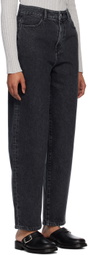 AMOMENTO Black Tapered Jeans