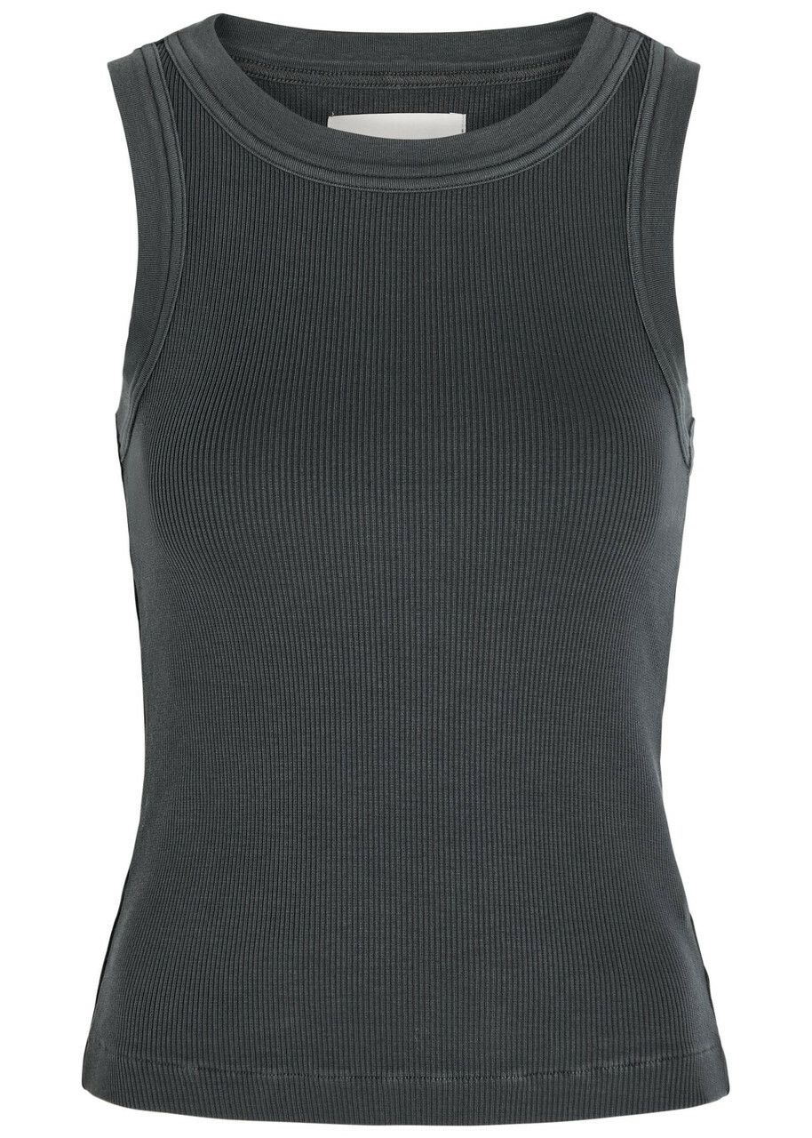 Citizens OF Humanity Isabel Ribbed Cotton-blend Tank Dark Grey