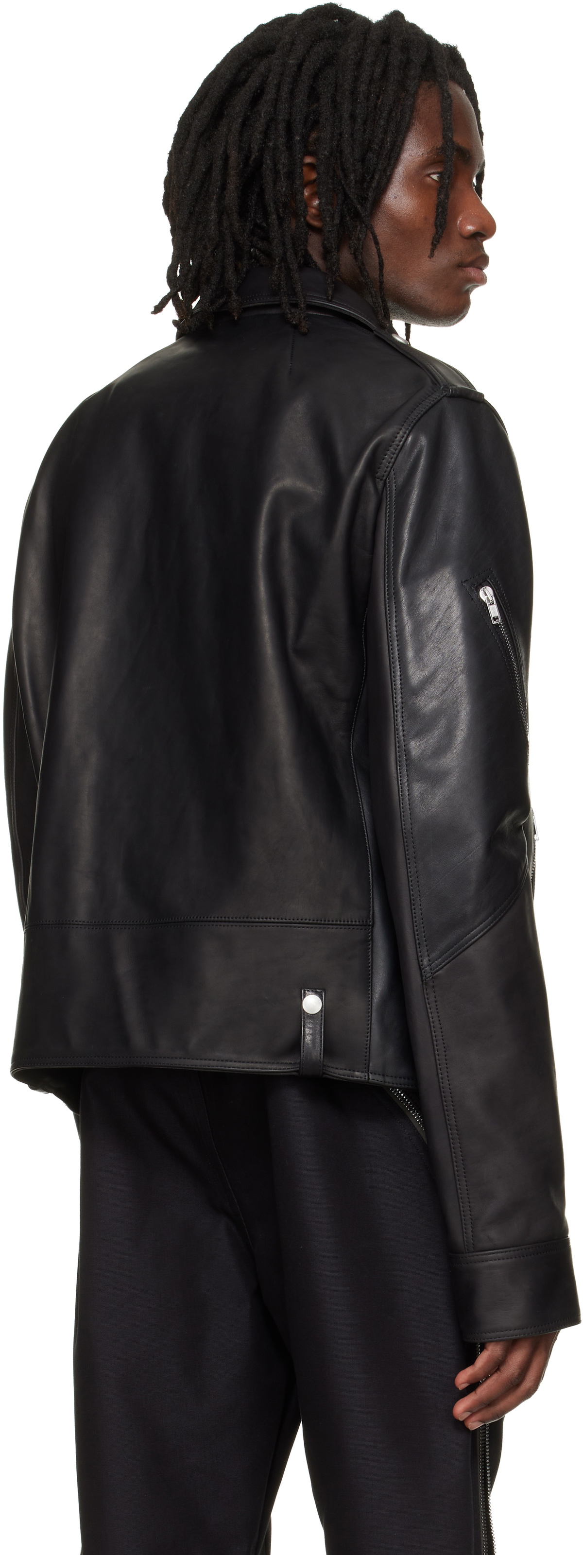 Rick Owens Black 'SUICIDE' Edition Temple Vega Leather Jacket Rick