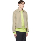HOPE Beige and Blue Striped Fifty Shirt Jacket