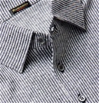 Rubinacci - Striped Slub Linen Polo Shirt - Blue