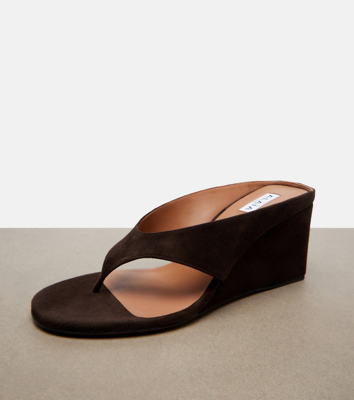 Alaïa Cube suede wedge sandals