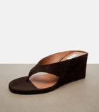 Alaïa Cube suede wedge sandals