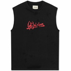 (di)vision Women's Distressed Tank Top in Black Beauty