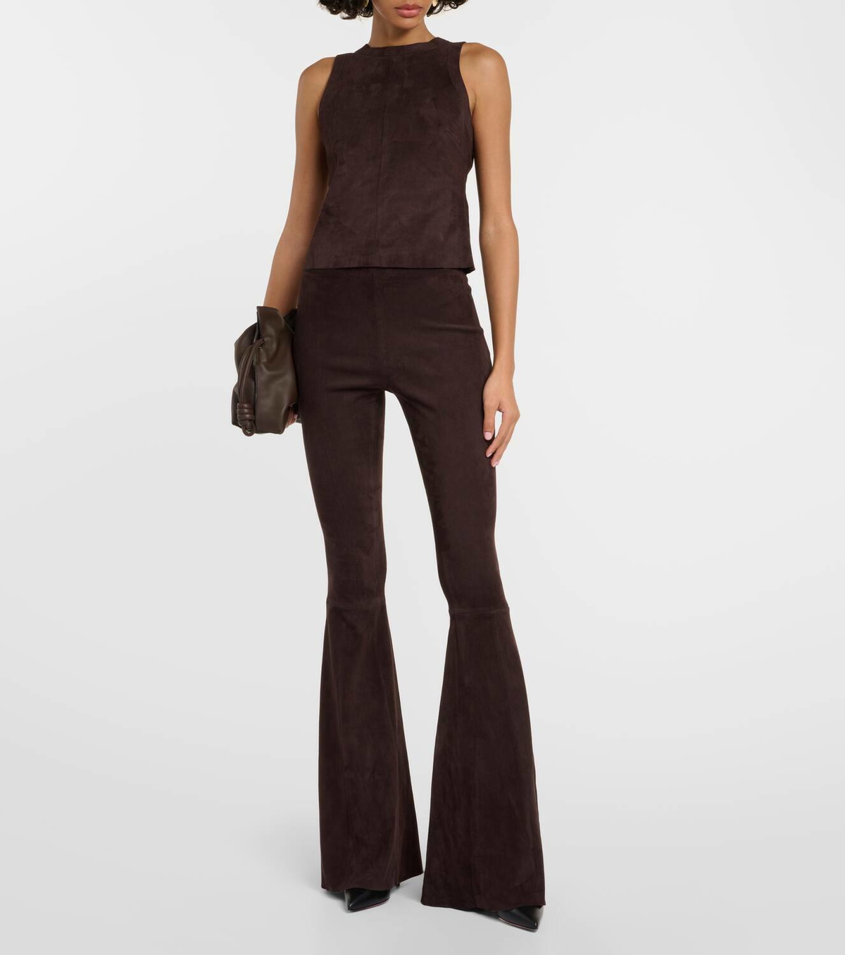 Stouls Cherilyn high-rise suede flared pants Stouls