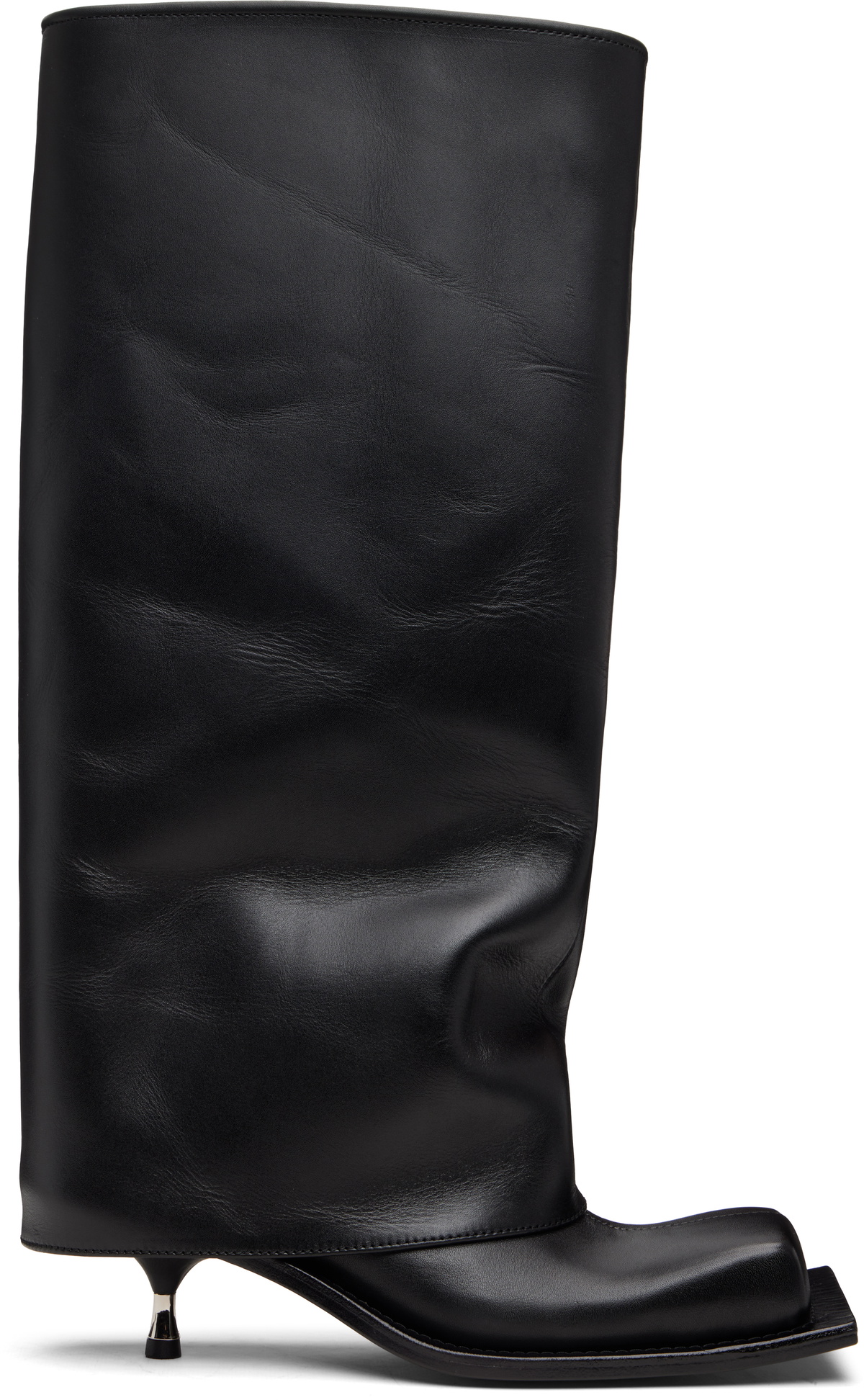 FIDAN NOVRUZOVA Black Tall Iman Kitten Heel Boots