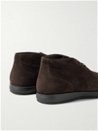 Brioni - York Leather-Trimmed Suede Chukka Boots - Brown