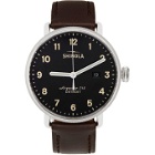 Shinola Silver and Black The Canfield 43mm Watch