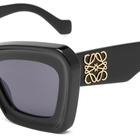 Loewe Eyewear Women's Loewe Cat Eye Sunglasses in Shiny Black/Smoke 