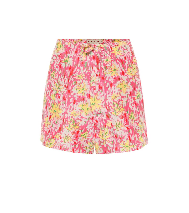 Photo: Marni - Floral silk-crêpe shorts