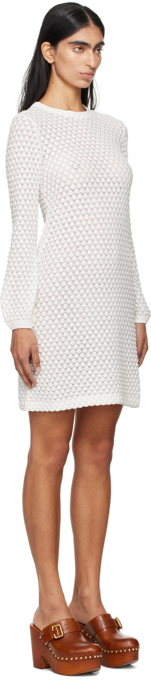 Chloé Off-White Crewneck Minidress