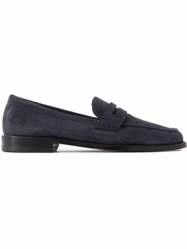 Photo: Manolo Blahnik - Perry Suede Loafers - Blue