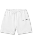 FRIENDS WITH ANIMALS - Straight-Leg Logo-Embroidered Cotton-Jersey Shorts - White